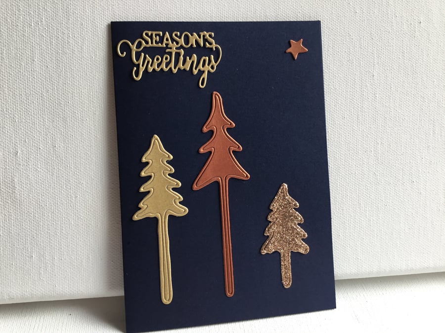 Trio of trees Christmas card. CC599