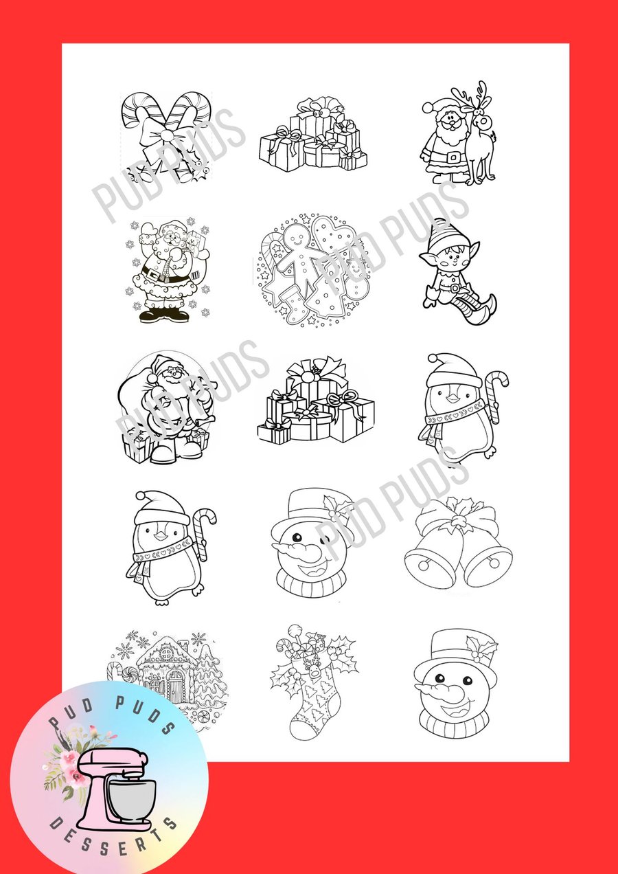 Colour Your Own Christmas Cupcake Toppers