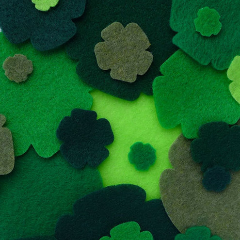 Felt Roses - 'Greens'