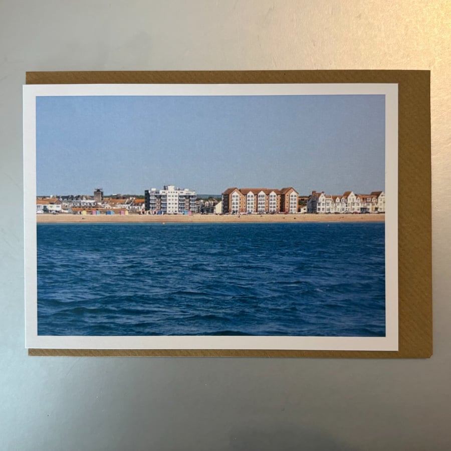 Seaford Town Seascape A5 Greeting Card