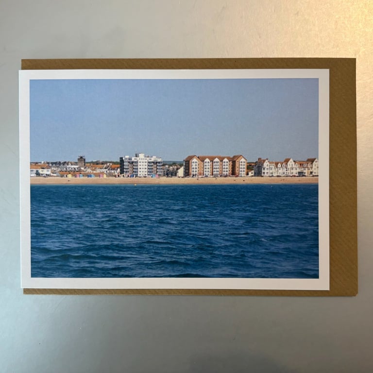 Seaford Town Seascape A5 Greeting Card