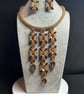 Deco Diva handmade seed bead and crystal necklace and earrings set