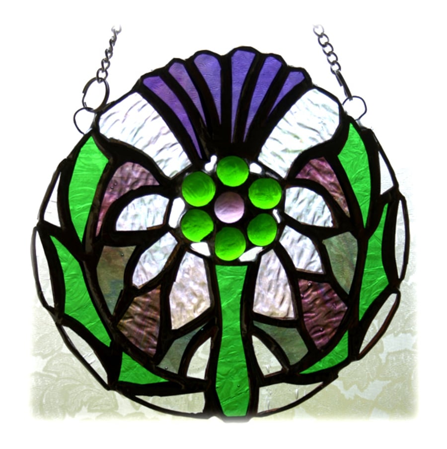 Scottish Thistle Stained Glass Suncatcher Flower of Scotland