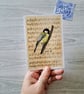 Great Tit Bird Greetings Card, Vintage Ephemera Note Card