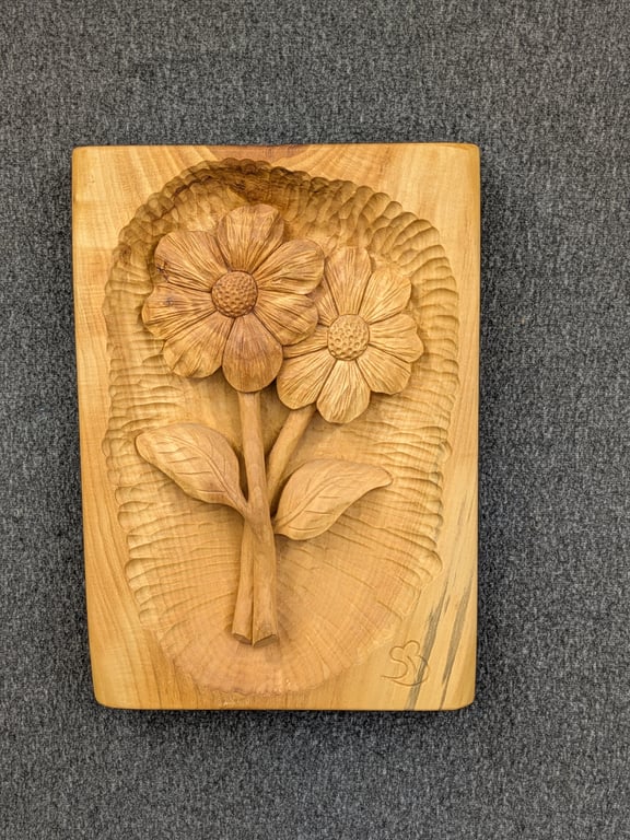 Wooden picture of flowers 
