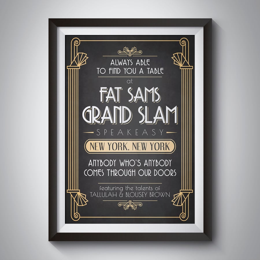 Bugsy Malone Fat Sam's Speakeasy Bar Sign Movie Poster Print Wall Art Gift