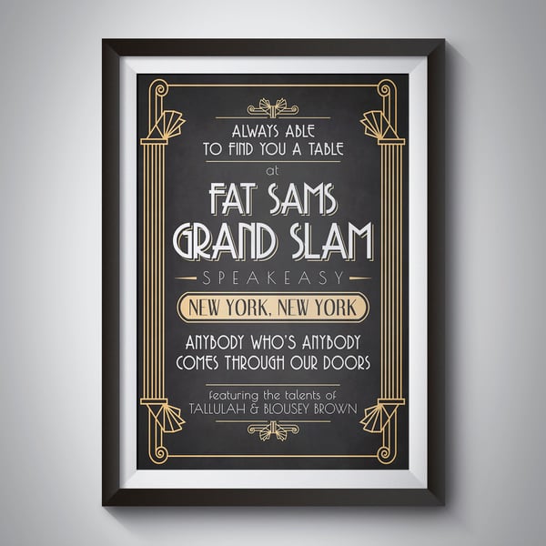 Bugsy Malone Fat Sam's Speakeasy Bar Sign Movie Poster Print Wall Art Gift
