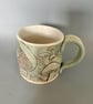 Handmade Ceramic Coffee Mug: Mushroom fungi design