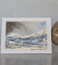 Snowy Mountains. Blank Card. Handpainted Original 260209 - Image 5