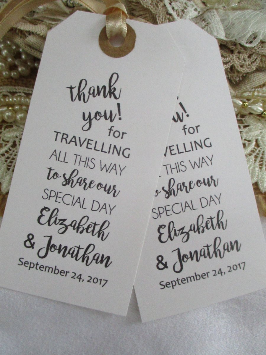 Thank You for Travelling To Share Our Special Day - Personalized Wedding Favors 