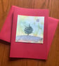 Hand painted Christmas Yule Card 'A Single Tree' - Image 2