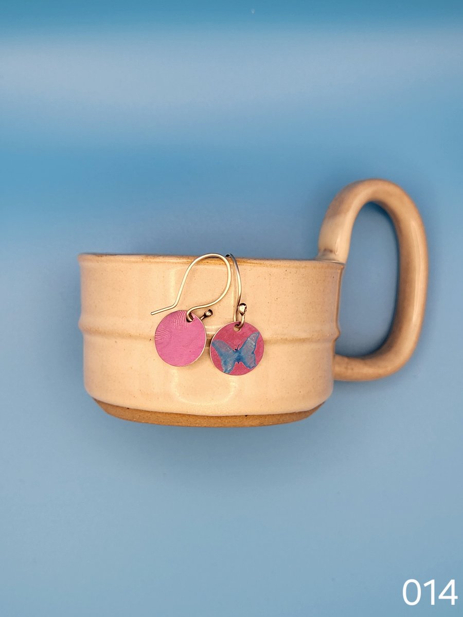 Handmade Aluminium and Silver Reversible Earrings - 014