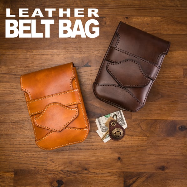 Handmade Leather Belt Bag – Full-Grain Vegetable-Tanned Leather Pouch for Men & 