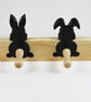 Wooden Rabbit Wall-Mounted Pine Coat Rack – with 4 Rabbit Tail Hooks - Image 3