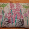 Made for Lindsey - Wild flower Pink and Green Hedgerow- Screen Printed Cushion