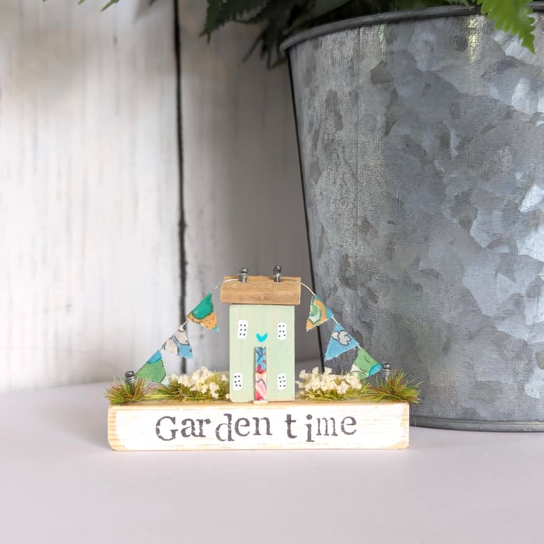 Handmade Tiny Country Cottage Home Decor 'Garden Time'