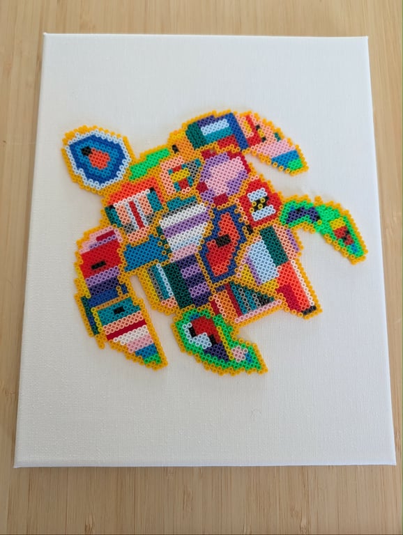 Multi-colour Turtle Hama bead Canvass