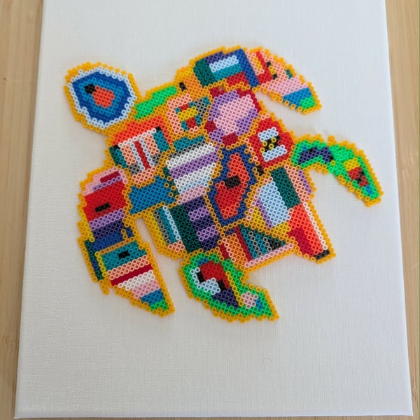 Multi-colour Turtle Hama bead Canvass