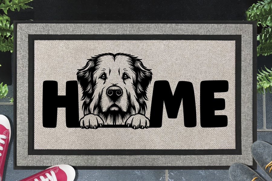Polish Tatra Sheepdog Home Door Mat - All Weather Welcome Mat - 45x70cm 