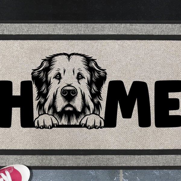 Polish Tatra Sheepdog Home Door Mat - All Weather Welcome Mat - 45x70cm 