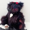 Raven, Goth artist bear, one of a kind collectable teddy bear
