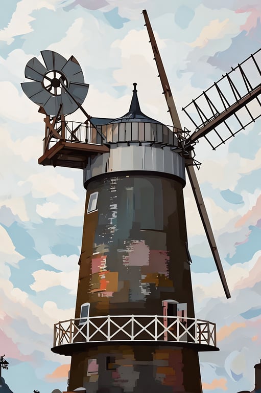 Snettisham Norfolk Bircham Windmill A5 Greeting Card 