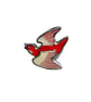 Wonderfully Whimsical Retro Red Dove Bird Brooch by EllyMental