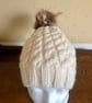 Hand Knitted Aran Hat with removable pom pom - Image 4