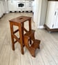 Wooden Folding Step Stool, Kitchen Step Ladder, Handmade in Britain.