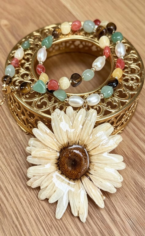 Golden Summer Daisy Necklace 14k Goldfilled Adjustable Necklace