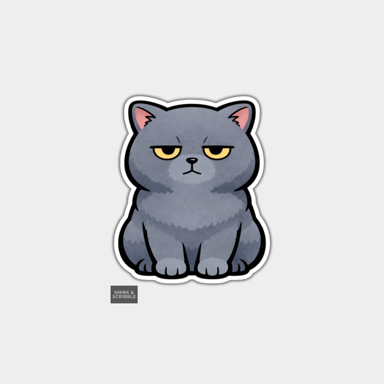 Funny Snarky Vinyl Sticker For Adults - Grumpy Cat