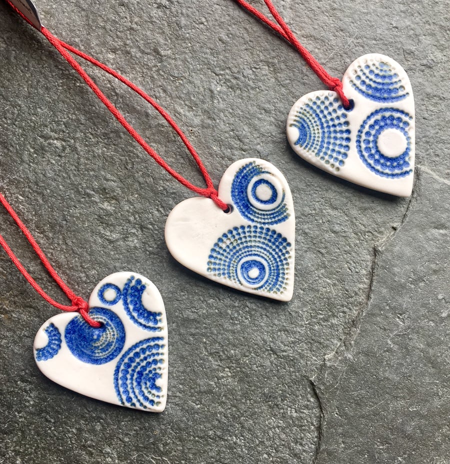 Scandi Heart Hygge gift decorations indigo The Porcelain Menagerie (3)