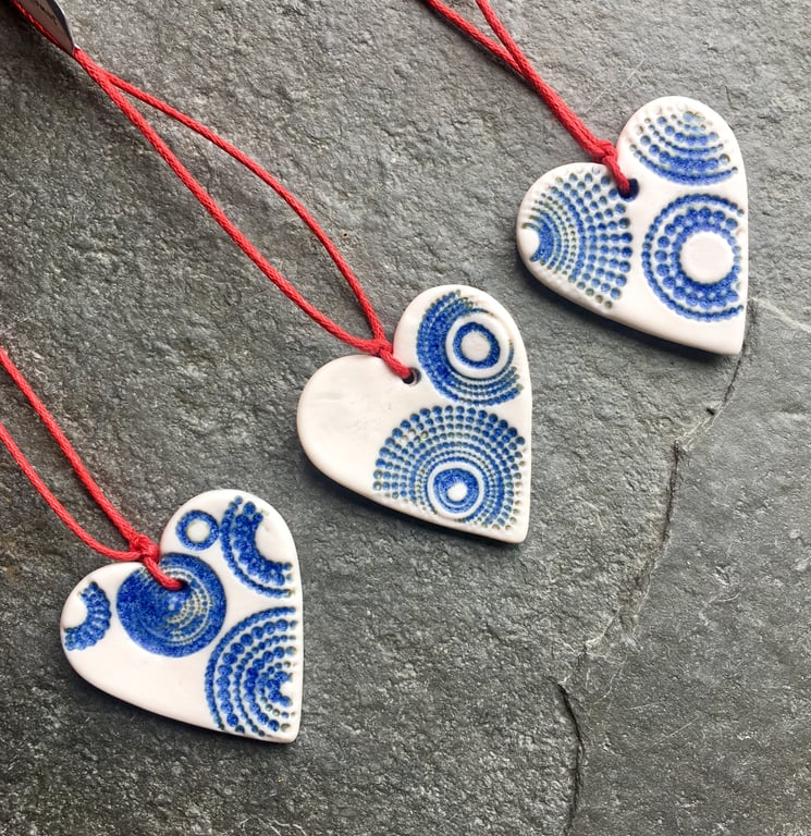 Scandi Heart Hygge gift decorations indigo The Porcelain Menagerie (3)