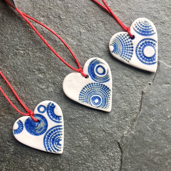 Scandi Heart Hygge gift decorations indigo The Porcelain Menagerie (3)