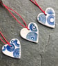Scandi Heart Hygge gift decorations indigo The Porcelain Menagerie (3) - Image 1