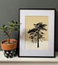 Ashdown Pine no.59, Original artwork, A4 size, hand painted, yellow