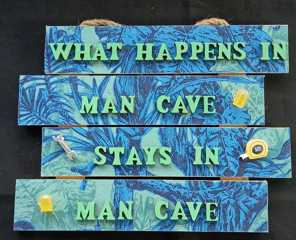 Hand decorated hanging wooden sign 