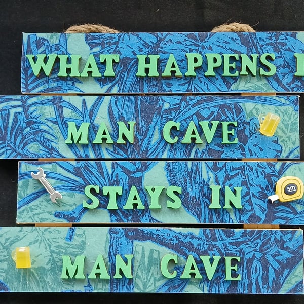 Hand decorated hanging wooden sign 