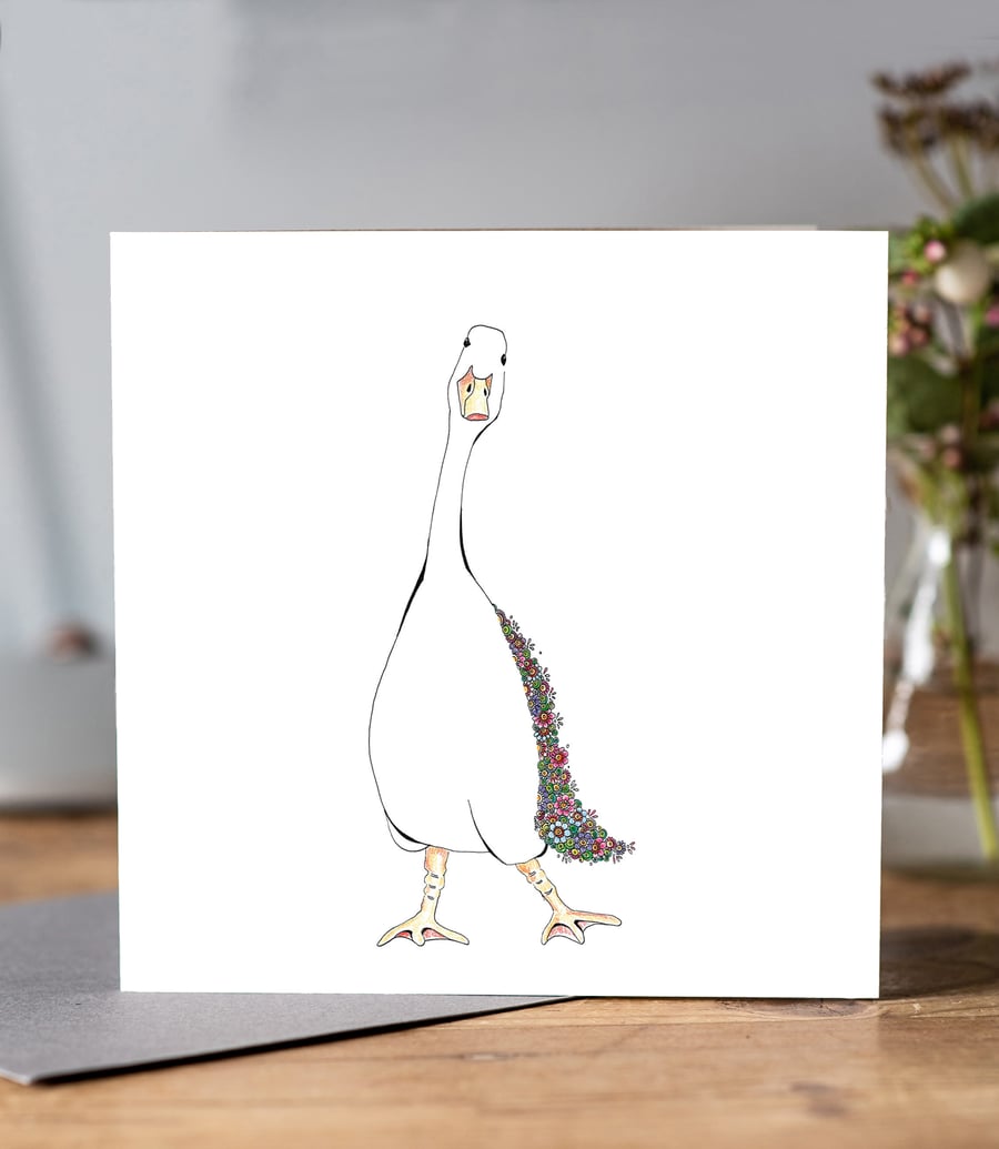 Lucy Runner Duck greeting card