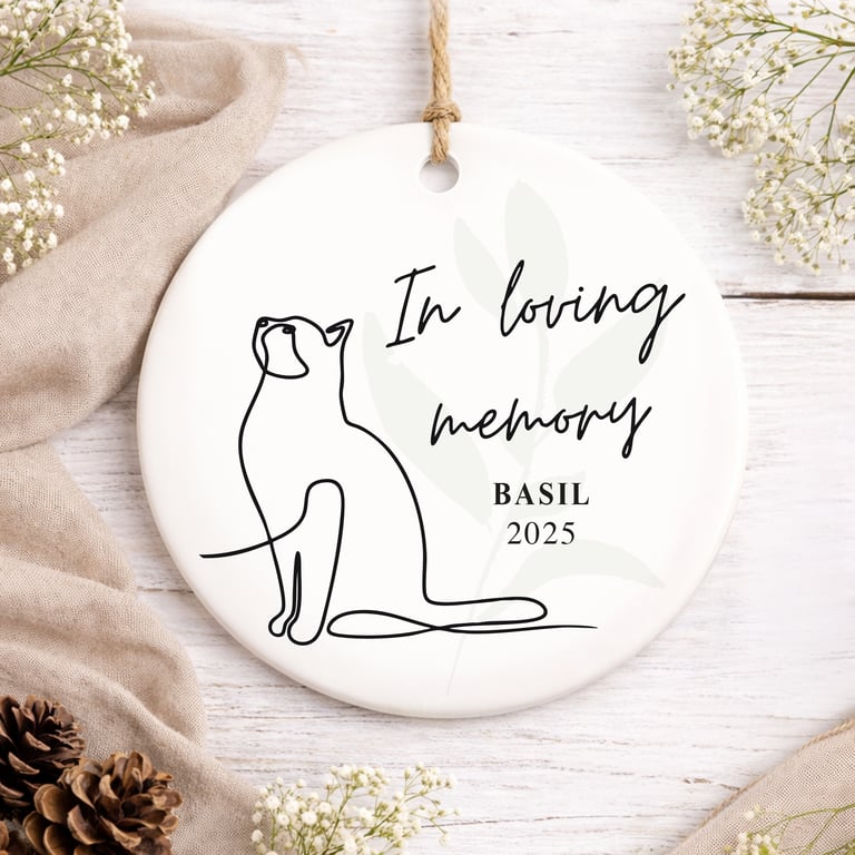 Personalised Cat Memorial Ornament In Loving Memory Pet Remembrance Keepsake 