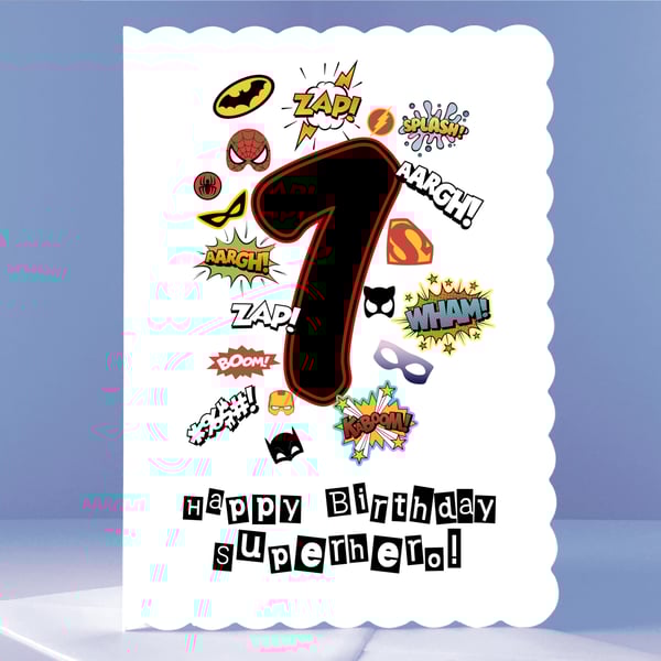 7th Birthday Card to a Superhero!