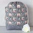 Project bag, drawstring bag, floral, Liberty