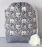Project bag, drawstring bag, floral, Liberty