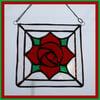 Rose Square - Stained Glass Picture Suncatcher