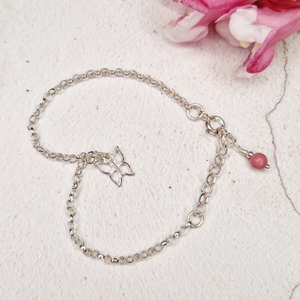 Silver Butterfly Chain Bracelet