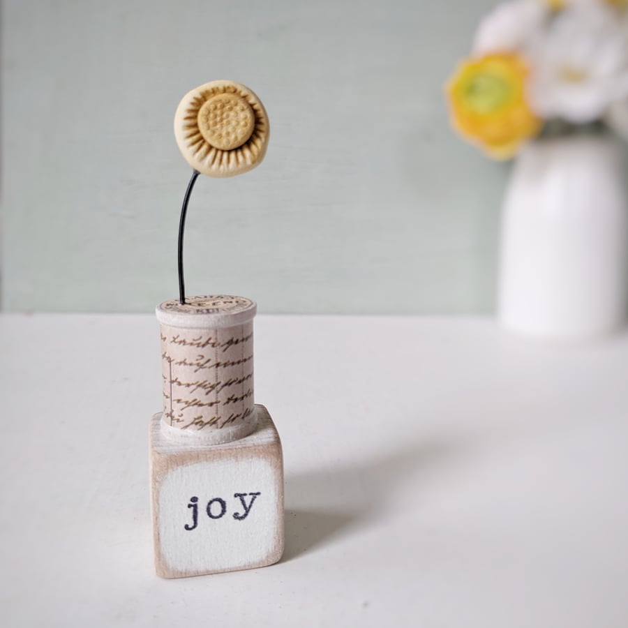 Clay Sunshine on a Teeny Vintage Bobbin 'joy'
