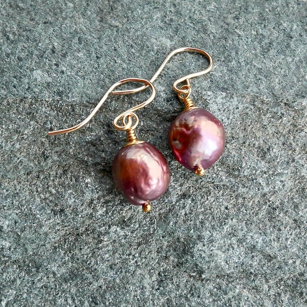 Large Baroque Pearl Earrings on 14k Gold Filled Hooks
