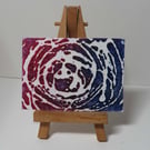 ACEO Whirl 3 Original Collagraph Print OOAK 