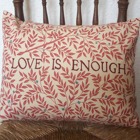 LOVE IS ENOUGH Morris Cushion Red NOW REDUCED!
