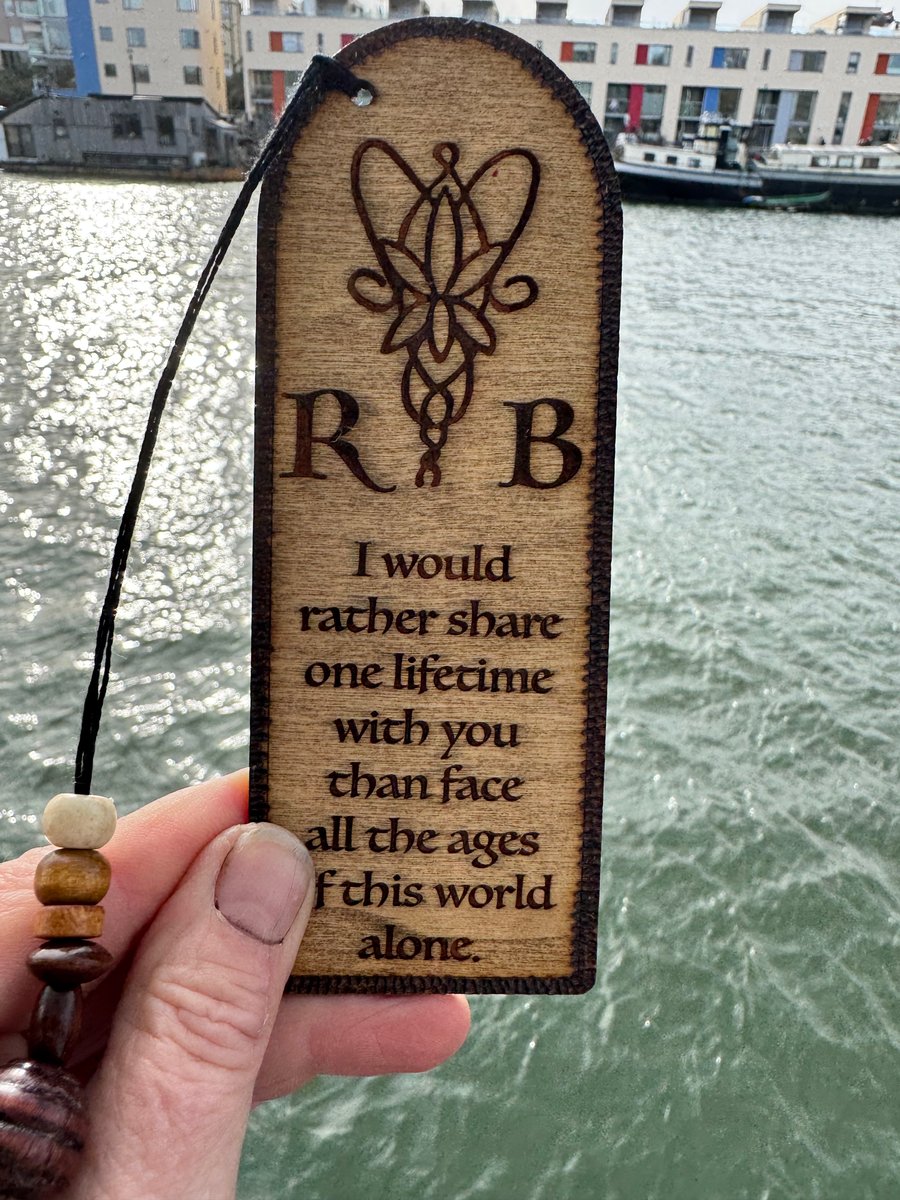 Romantic bookmark, engraved on wood, Arwen's promise. Valentine's gift